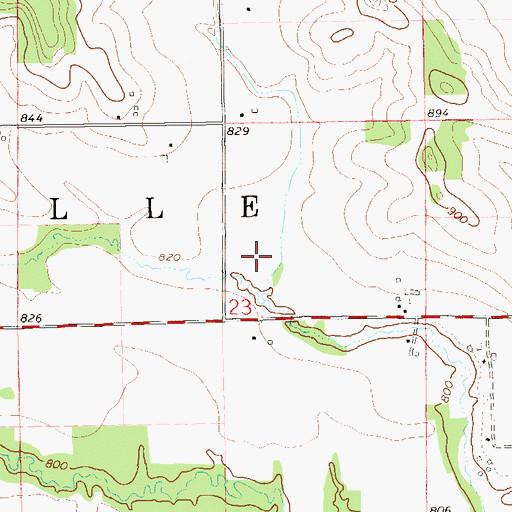 Topographic Map of Weber Valley, WI