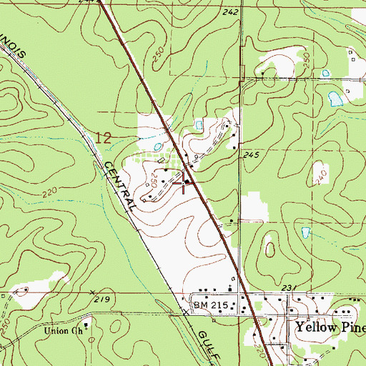 Topographic Map of Yellow Pine Church of God, AL