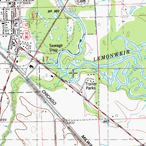 Topographic Map of Webster Creek, WI