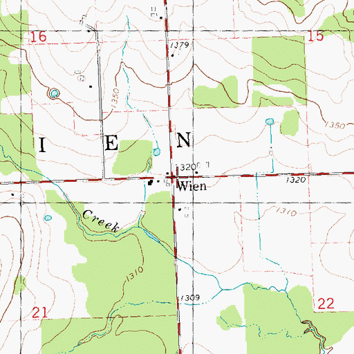 Topographic Map of Wien, WI