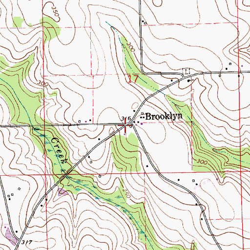 Topographic Map of Brooklyn Baptist Church, AL
