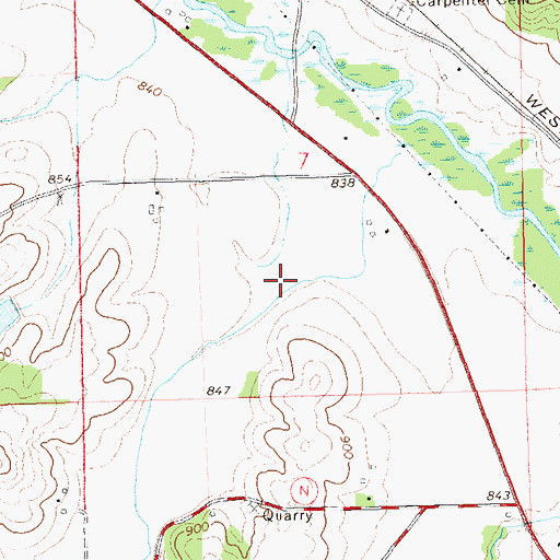 Topographic Map of Welch Coulee, WI