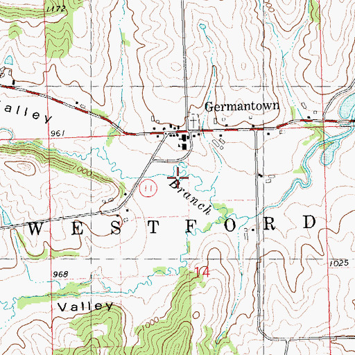 Topographic Map of Welch Valley, WI
