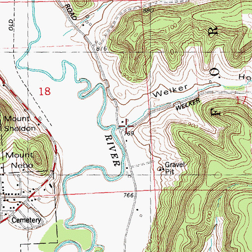 Topographic Map of Welker Hollow, WI
