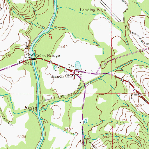 Topographic Map of Eanon School (historical), AL
