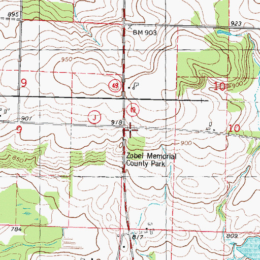Topographic Map of Welsh Hill School (historical), WI