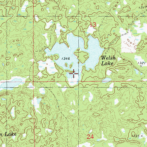 Topographic Map of Welsh Lake, WI