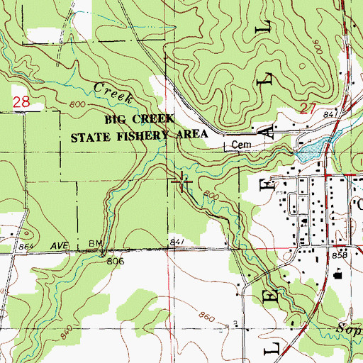 Topographic Map of Welsh Valley, WI