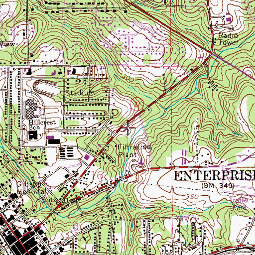 Topographic Map of Lee Street Baptist Church, AL