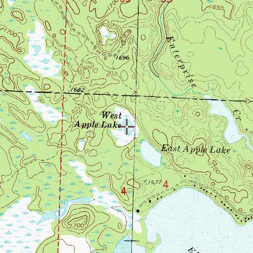 Topographic Map of West Apple Lake, WI