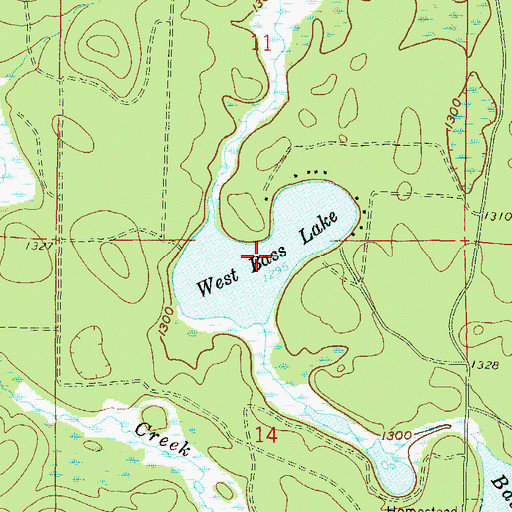 Topographic Map of West Bass Lake, WI