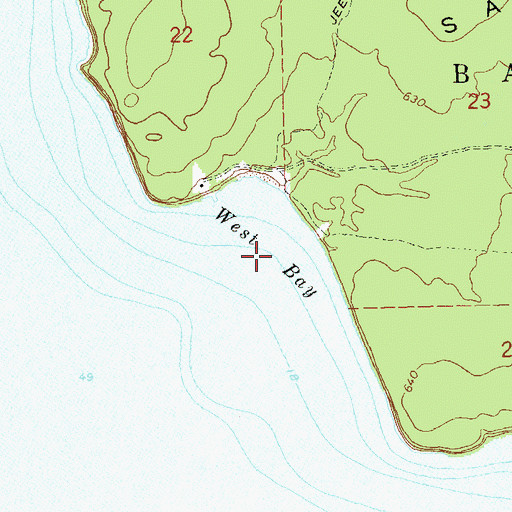 Topographic Map of West Bay, WI