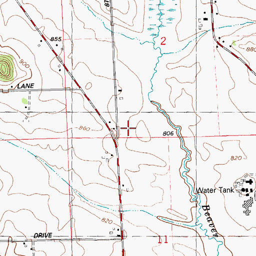 Topographic Map of West Beaver School, WI