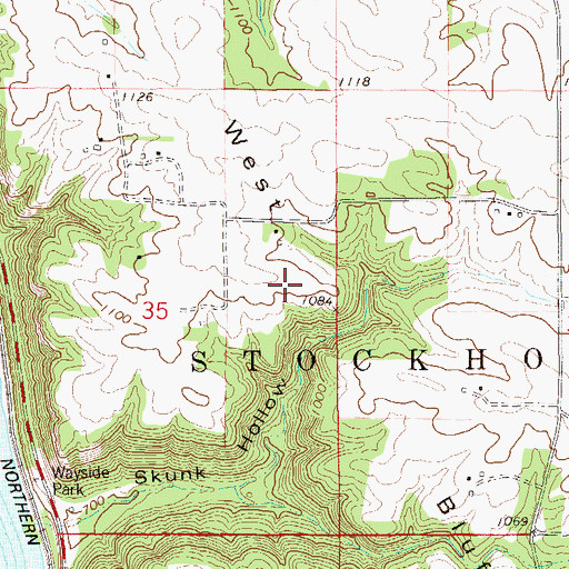 Topographic Map of West Bluff, WI