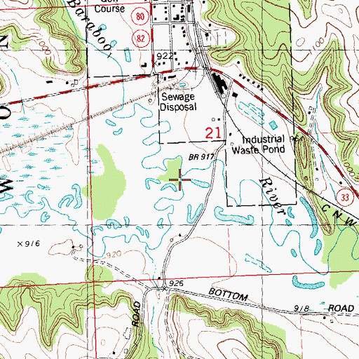 Topographic Map of West Branch Baraboo River, WI
