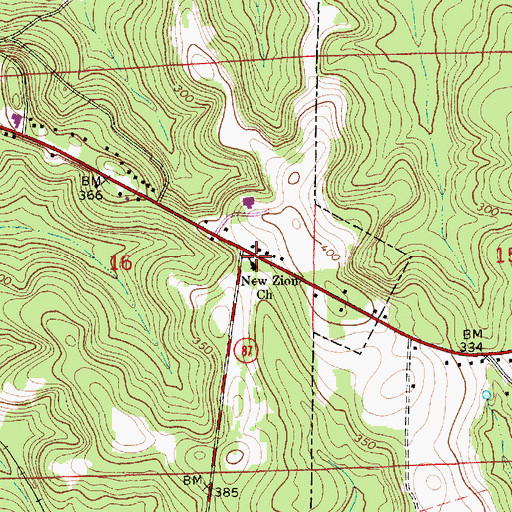 Topographic Map of New Providence Baptist Church (historical), AL
