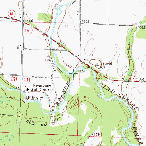 Topographic Map of West Branch Eau Claire River, WI
