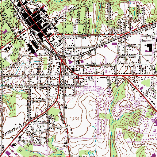 Topographic Map of Park Avenue Baptist Church, AL