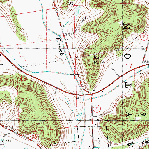 Topographic Map of West Branch Mill Creek, WI