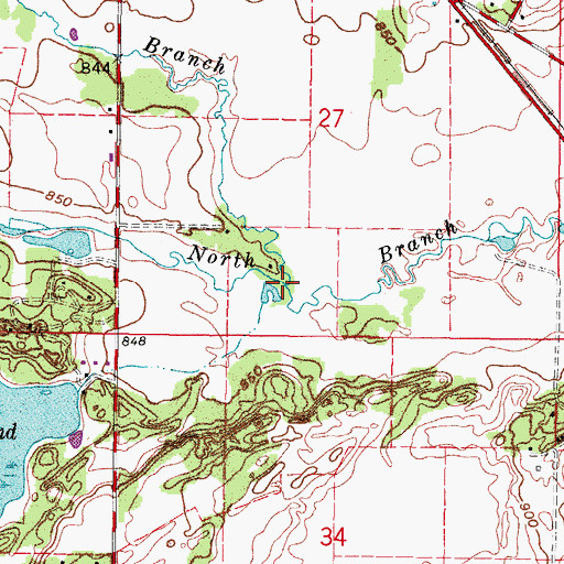 Topographic Map of West Branch North Branch Nippersink Creek, WI