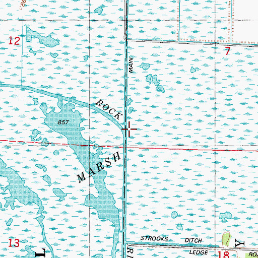 Topographic Map of West Branch Rock River, WI