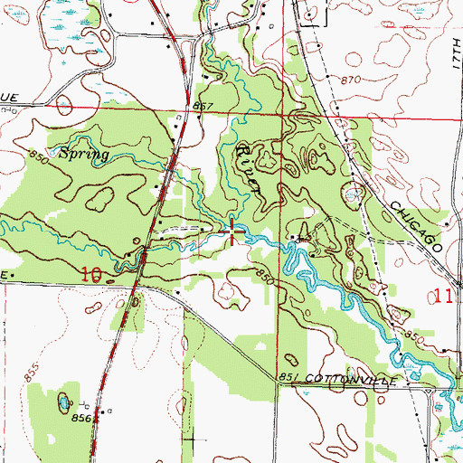 Topographic Map of West Branch White River, WI
