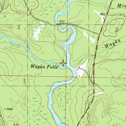 Topographic Map of West Branch Wolf River, WI