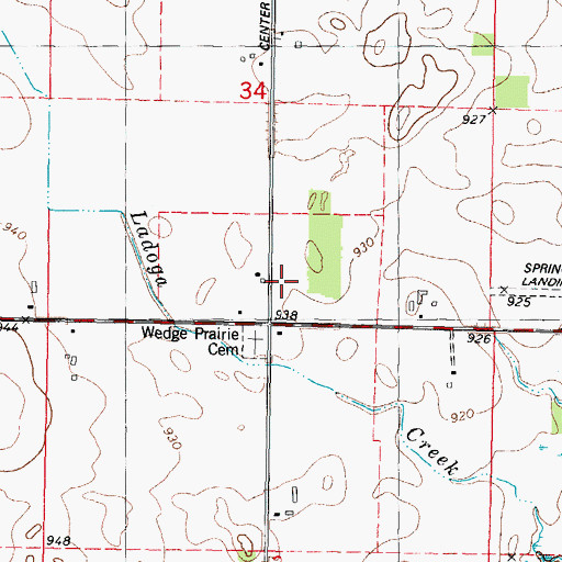 Topographic Map of West Brick School (historical), WI