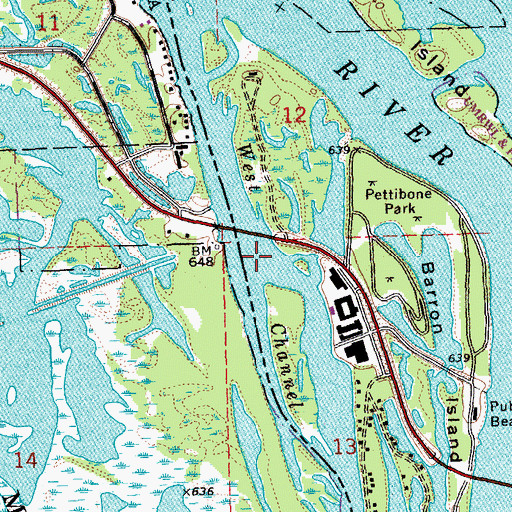 Topographic Map of West Channel, WI