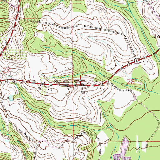 Topographic Map of Saint Johns School (historical), AL