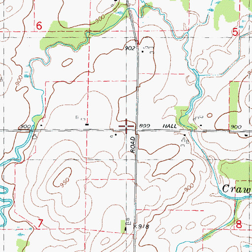 Topographic Map of West Columbus School (historical), WI