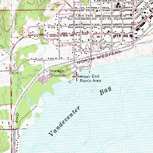 Topographic Map of West End Picnic Area, WI