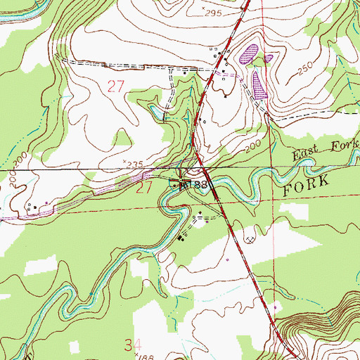 Topographic Map of Adams Mill, AL