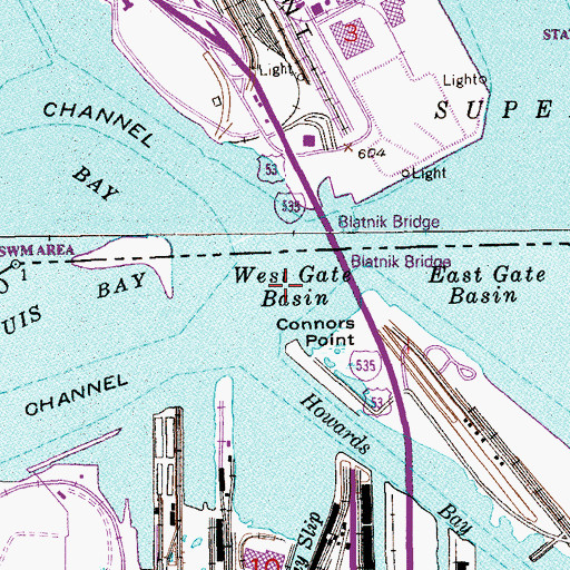 Topographic Map of West Gate Basin, WI