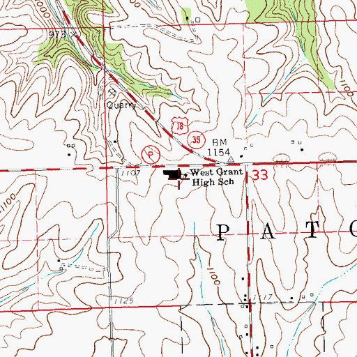 Topographic Map of River Ridge High School, WI