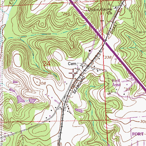 Topographic Map of Bethel Church (historical), AL