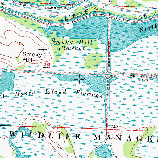 Topographic Map of West Honey Island Flowage, WI