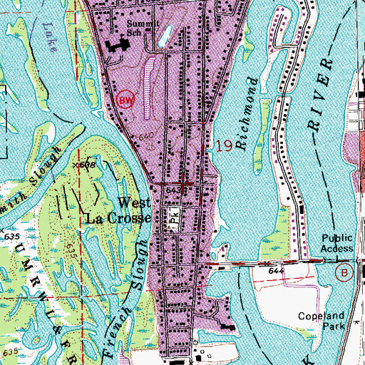 Topographic Map of West La Crosse, WI