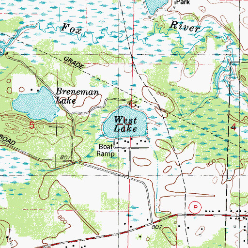 Topographic Map of West Lake, WI