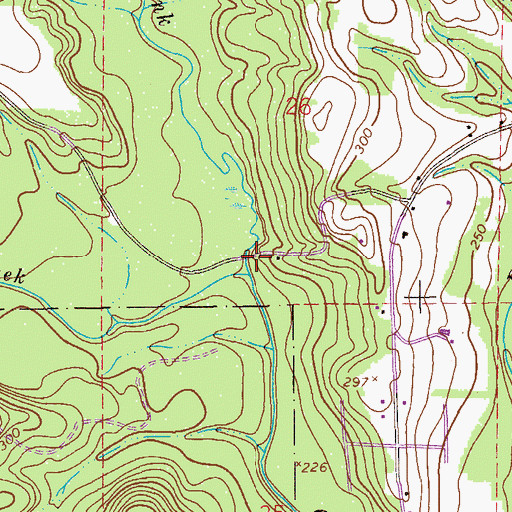 Topographic Map of Faulks Mill (historical), AL