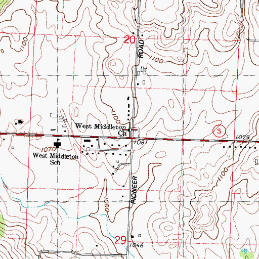Topographic Map of West Middleton Lutheran Church, WI