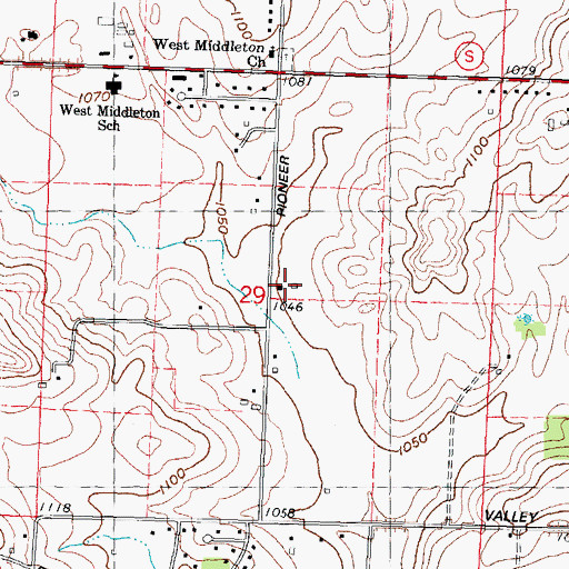 Topographic Map of West Middleton School (historical), WI