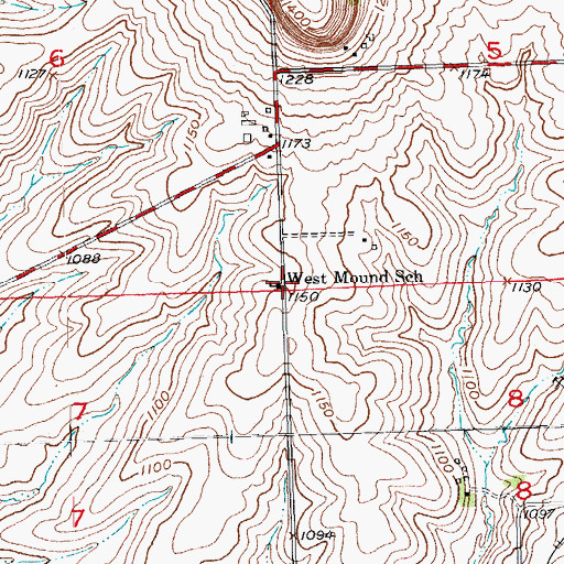 Topographic Map of West Mound School, WI