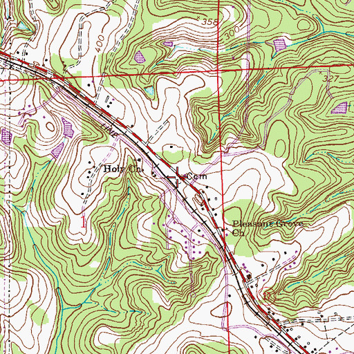 Topographic Map of Johnstown Cemetery, AL