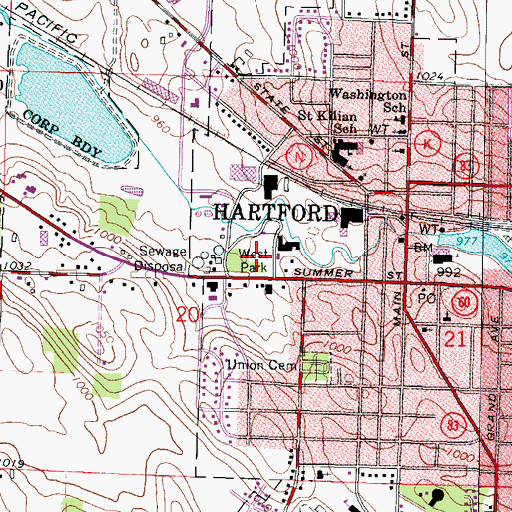 Topographic Map of West Park, WI