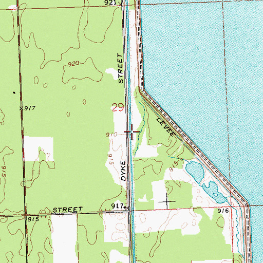 Topographic Map of West Petenwell Ditch, WI