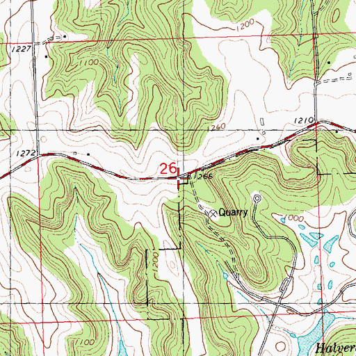 Topographic Map of West Pleasant Ridge School, WI