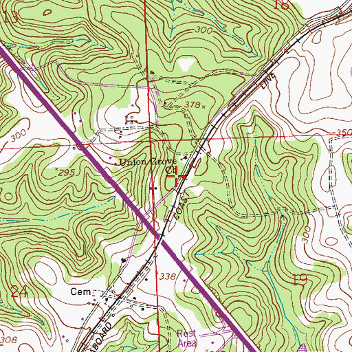 Topographic Map of Klondike School (historical), AL