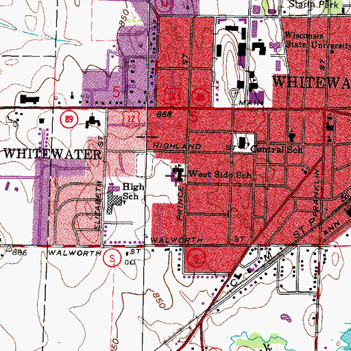 Topographic Map of Lincoln Inquiry Charter School, WI