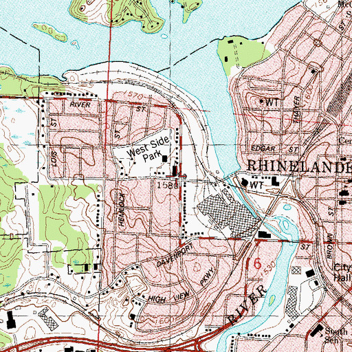 Topographic Map of West Elementary School, WI